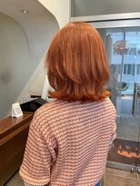 エルサフィロ ヨドヤバシ(el zafiro yodoyabashi) オレンジカラー ブリーチ レイヤースタイル