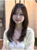 美髪レイヤーカット／くびれ巻き髪/ベージュカラー/縮毛矯正