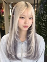 ダブル アンダーバー サロン(W_SALON)&nbsp;【W_SALON 河原町】ホワイト×ラベンダー×レイヤー