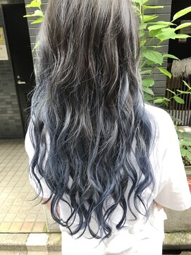 キューズ クラブ(cuz KLUB) 【cuzKLUB】ネイビーブルー×ロング