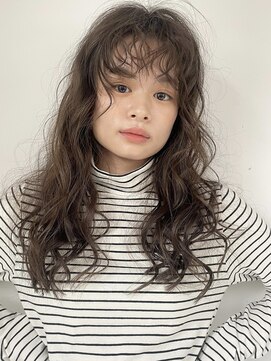 コフィー バイ メルト 吉祥寺(cofy by melt) 【松本咲花】ブリーチなし透明感オリーブベージュ ロングパーマ