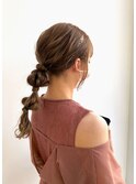 ポニーテール ローポニ― 結婚式 お呼ばれ ヘアアレンジ