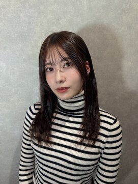 アンプル 天神店 ナチュラルブラウン　伸ばしかけミディアム　春色カラー