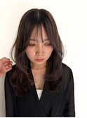 前髪　こなれミディ　イメチェン　ウェーブパーマ　韓国マッシュ