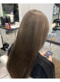 20代30代大人可愛いダブルカラーアッシュグレージュロング