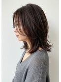 30代40代外ハネミディアムレイヤー髪質改善酸性ストレート