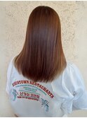 ストレートロング 艶髪ロング ブラウンベージュ 髪質改善 美髪