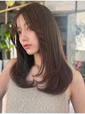 ミディアムレイヤーカット/20代30代40代/顔周りカットワンカール
