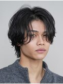原宿ニュアンスパーマ毛流れヘアセンターパート大人ビジネスヘア