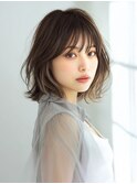 大人かわいい外ハネボブ×透明感カラー×インナーカラー