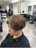 茶髪メッシュパーマ
