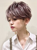ピークアブー 原宿ハラカド(PEEK-A-BOO) 刈り上げクールショート/ラベンダーグレージュ/モードくせ毛多毛