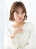 透明感オレンジベージュボブパーマ小顔ボブディl古河20代30代