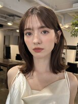 アビー 福岡天神(ABBEY) ミディアムヘアレイヤーカット前髪カット髪質改善トリートメント