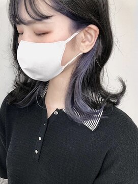 マイレ(maile) 【maile】ブリーチあり/黒髪×インナーカラーパープル