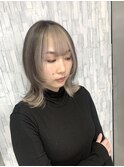 ウルフ.インナー、ミルクティー、ダブルカラー、ブリーチカラー