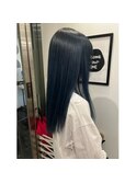 髪質改善カラー　ブルーブラック