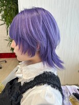 ビスイル 秋葉原店(Vis ill) 大人可愛いダブルカラーパープルブラックミニウルフ丸みショート