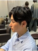 メンズマッシュツーブロ刈り上げ波巻きツイストスパイラルパーマ