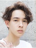 町田波巻きスパイラルパーマ波巻きパーマセンターパートフェード