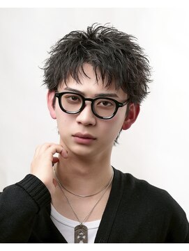 オーシャントーキョー 渋谷神南(OCEAN TOKYO) メンズカット無造作黒髪スパイキーショート刈り上げビジネス流行