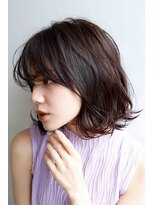 ムウ 難波(MOU) ボブクールショート前髪イメチェンピンクベージュ30代40代50代