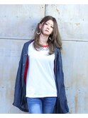 シアーベージュとセミロング