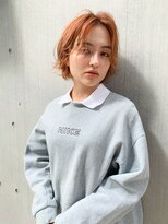 ヘアサロンエム 渋谷店(HAIR SALON M) 前髪軽め小顔レイヤーボブ☆アプリコットオレンジ