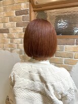 アドラーブル 女池店(adorable) 【ミニボブ】【ブリーチあり】【オレンジブラウン】