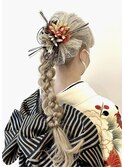 成人式 卒業式 振袖 袴ヘアセット/アレンジ/編み込み/暗髪/綾瀬