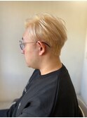 【soy-kufu】MEN'S HAIRマッシュパーマブロンドスタイル