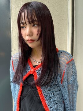 ソイ コンク 下北沢(soi conc) ロングレイヤー/顔まわりレイヤー/ワインレッド__下北沢