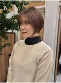 乾かすだけでまとまる丸みショート＊ショートボブ＊顔周り