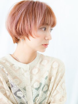 カバーヘア 上尾西口店(COVER HAIR) 透明感ピンクベージュ丸みミニマルボブ//上尾10代20代