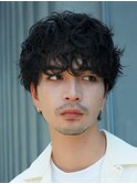 原宿メンズパーマルーズパーマシャドウパーマッシュウルフゆるめ