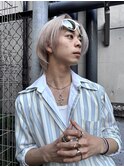 メンズレイヤーボブ×ホワイトブロンド