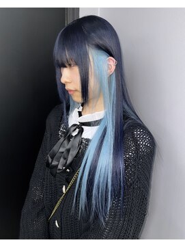 ギミックパシャ(GIMMICK pasha) ネイビーに水色のインナーカラー