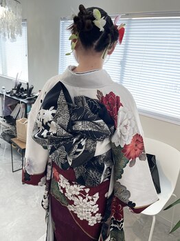 ヘアデザインワークスエヌナナジュウヨン(Hair Design Works N74)の写真/大切なイベントを華やかに彩る☆思い出作りを全力サポート!着付け&ヘアセットならN74にお任せください◎