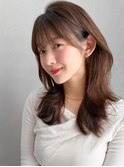 艶感うる艶髪斜めバング前髪デジタルパーマ美髪サイドバング