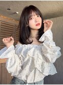 韓国レイヤー/顔まわり/チョコレートブラウン