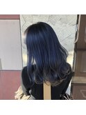 シースルーカラー/ブルージュインナー/セミウエットウェーブ