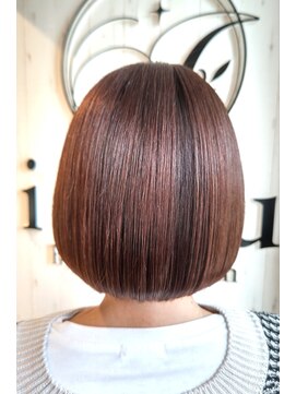 イコウヘアデザイン(icou hair design) くすみピンク×艶ボブ