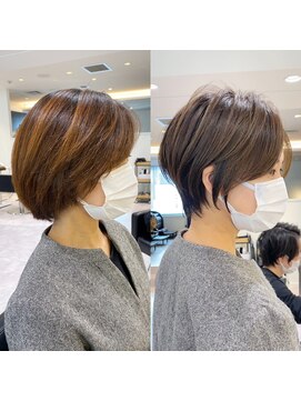 バンプ ギンザ(BUMP GINZA) くびれショート/マロンブラウン/大人ショートボブ／山口