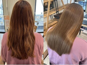 エクファ ヘアエステアンドスパ(ex-fa hair esthe&spa)の写真/髪への負担を最小限に抑え,毛先まで柔らかなナチュラルストレート[滋賀/草津/縮毛矯正/髪質改善/学割U24]