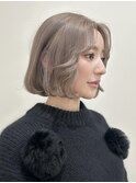 ハイトーンボブと透明感グレージュ