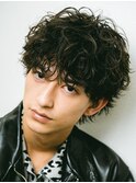 波巻きスパイラルマッシュウルフパーマ黒髪社会人ビジネス