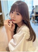 ストレートグレージュレイヤーロング小顔◎20代30代40代50代