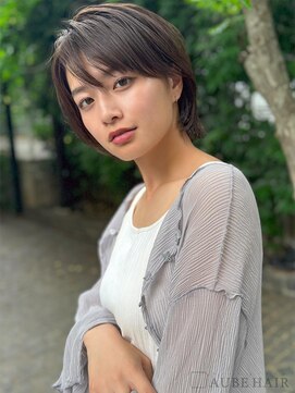 オーブヘアーアンカー 清田店 (AUBE HAIR anchor) 20代・30代_コンパクト耳掛けショート