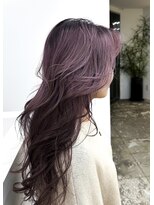 マスタード(MASTARD)&nbsp;ウェーブミディアムショートボブ 前髪なしブリーチなしカラー