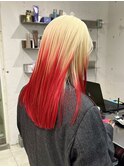抜きっぱなしルーツカラーデザインカラー裾カラーブロンドヘア